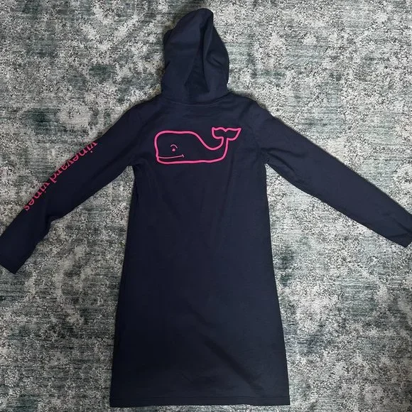Vineyard Vines Girls Whale Hoodie Dress - Picture 2 of 4